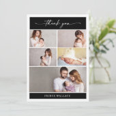 Minimalist Thank You Photo Baby Announcement Card 招待状 (スタンド正面)