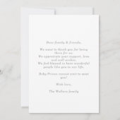 Minimalist Thank You Photo Baby Announcement Card 招待状 (裏面)