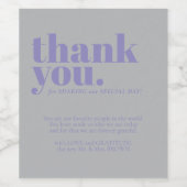 Minimalist Thank You simple elegant Lavender Silve ワインラベル (シングルラベル)