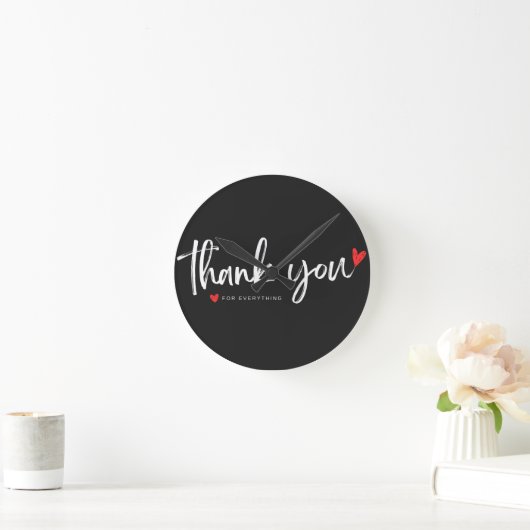 Minimalist "Thank You" Wall Clock ラウンド壁時計 (ホーム)