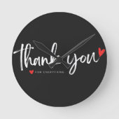Minimalist "Thank You" Wall Clock ラウンド壁時計 (正面)