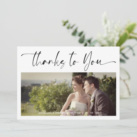 Minimalist Thanks to You Custom Photo Wedding (スタンド正面)