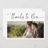 Minimalist Thanks to You Custom Photo Wedding (正面/裏面)