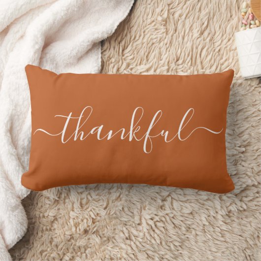 Minimalist Thanksgiving Lumbar Pillow – Thankful ランバークッション (ブランケット)