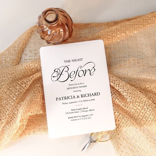 Minimalist The Night Before Rehearsal Dinner  招待状