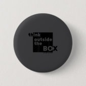 Minimalist Think Outside The Box  缶バッジ (正面)