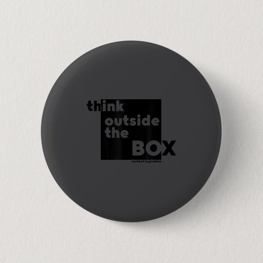 Minimalist Think Outside The Box 缶バッジ (正面)