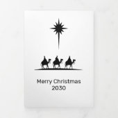 Minimalist Three Wise Men Star Church Christmas 三つ折りクリスマスカード (カバー)