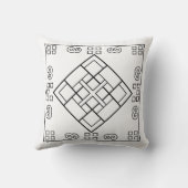 Minimalist Tibetan Symbol Pillow | Boho Zen Home D クッション (裏面)