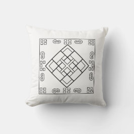 Minimalist Tibetan Symbol Pillow | Boho Zen Home D クッション