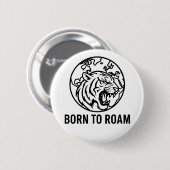 Minimalist Tiger Outline Hoodie 缶バッジ (正面&裏面)