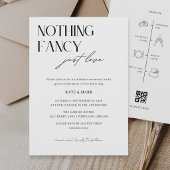 Minimalist Timeline QR code RSVP Micro Wedding 招待状