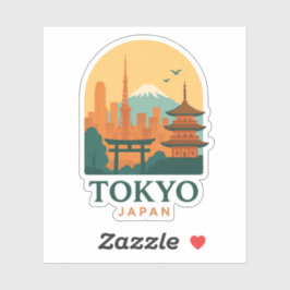 Minimalist Tokyo Japan Magnet Sticker – Modern  シール