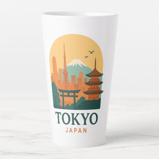 Minimalist Tokyo Japan Travel | Modern  カフェラテマグ (正面)