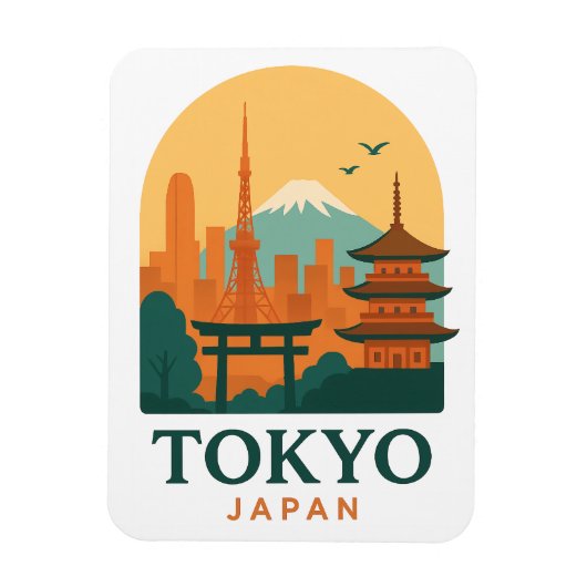 Minimalist Tokyo Japan Travel Souvenir Magnet  マグネット (縦)