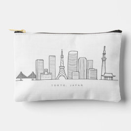 Minimalist Tokyo Skyline Illustration アクセサリーポーチ