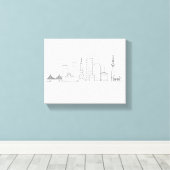 Minimalist Tokyo Skyline Illustration キャンバスプリント (インサイチュ (ウッドフロア))