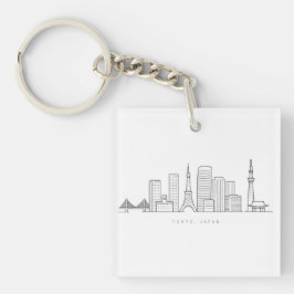 Minimalist Tokyo Skyline Illustration キーホルダー