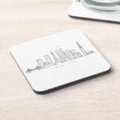 Minimalist Tokyo Skyline Illustration コースター (左側)