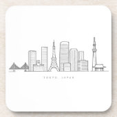 Minimalist Tokyo Skyline Illustration コースター (正面)