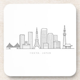 Minimalist Tokyo Skyline Illustration コースター