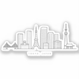 Minimalist Tokyo Skyline Illustration シール