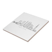 Minimalist Tokyo Skyline Illustration タイル (側面)