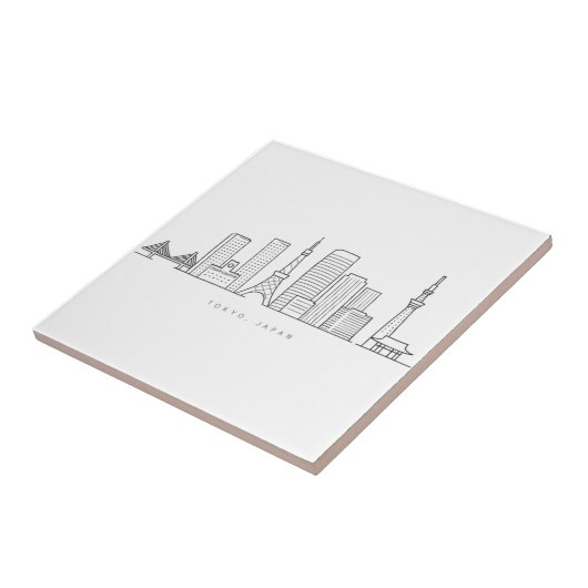 Minimalist Tokyo Skyline Illustration タイル (側面)