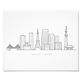 Minimalist Tokyo Skyline Illustration フォトプリント
