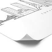 Minimalist Tokyo Skyline Illustration ポスター (角)