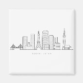 Minimalist Tokyo Skyline Illustration マグネット (正面)