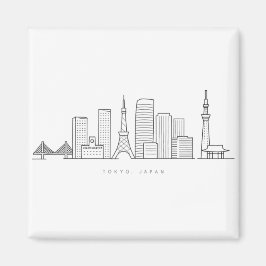 Minimalist Tokyo Skyline Illustration マグネット