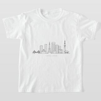 Minimalist Tokyo Skyline Illustration Tシャツ