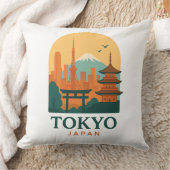 Minimalist Tokyo Travel Throw Pillow – Modern  クッション (ブランケット)