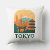 Minimalist Tokyo Travel Throw Pillow – Modern  クッション (裏面)