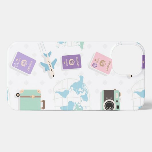 minimalist travel phone case white iPhoneケース (裏面横)