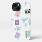 minimalist travel phone case white iPhoneケース (裏面)