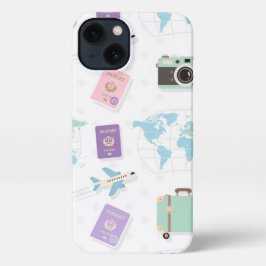 minimalist travel phone case white iPhone 13ケース