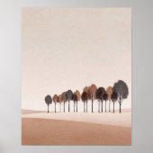Minimalist Tree Line Wall Art for Living Room Deco ポスター (正面)