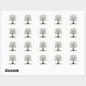 🌳 Minimalist Tree of Life Sticker - Modern Nature ラウンドシール (シート)
