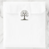 🌳 Minimalist Tree of Life Sticker - Modern Nature ラウンドシール (バッグ)