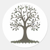 🌳 Minimalist Tree of Life Sticker - Modern Nature ラウンドシール (正面)