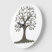 🌳 Minimalist Tree of Life Wall Clock - Modern Nat ラージ壁時計 (傾斜)