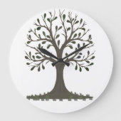 🌳 Minimalist Tree of Life Wall Clock - Modern Nat ラージ壁時計 (正面)