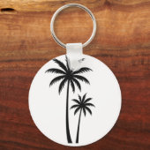Minimalist Tropical Palm Trees Silhouette Art Tee キーホルダー (正面)