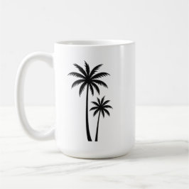 Minimalist Tropical Palm Trees Silhouette Art Tee コーヒーマグカップ