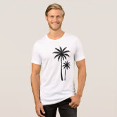 Minimalist Tropical Palm Trees Silhouette Art Tee トライブレンドＴシャツ (正面全面)