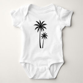 Minimalist Tropical Palm Trees Silhouette Art Tee ベビーボディスーツ