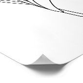 Minimalist Tulip Line Drawing ポスター (角)