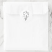 Minimalist Tulip Spring Flower Line Art ラウンドシール (バッグ)